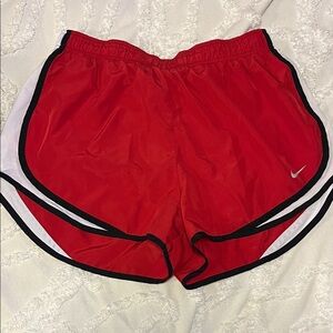 Nike Women's Red and Black Athletic Shorts